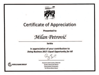 Certificate Milan Petrovic
